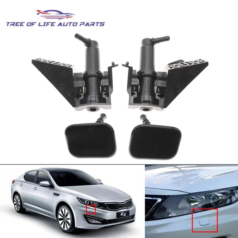 Pokrywa dyszy spryskiwacza reflektorów przedniego zderzaka do Kia Optima III 2013-2015 czarna lewa 98674-2T000 prawa 98673-2T000