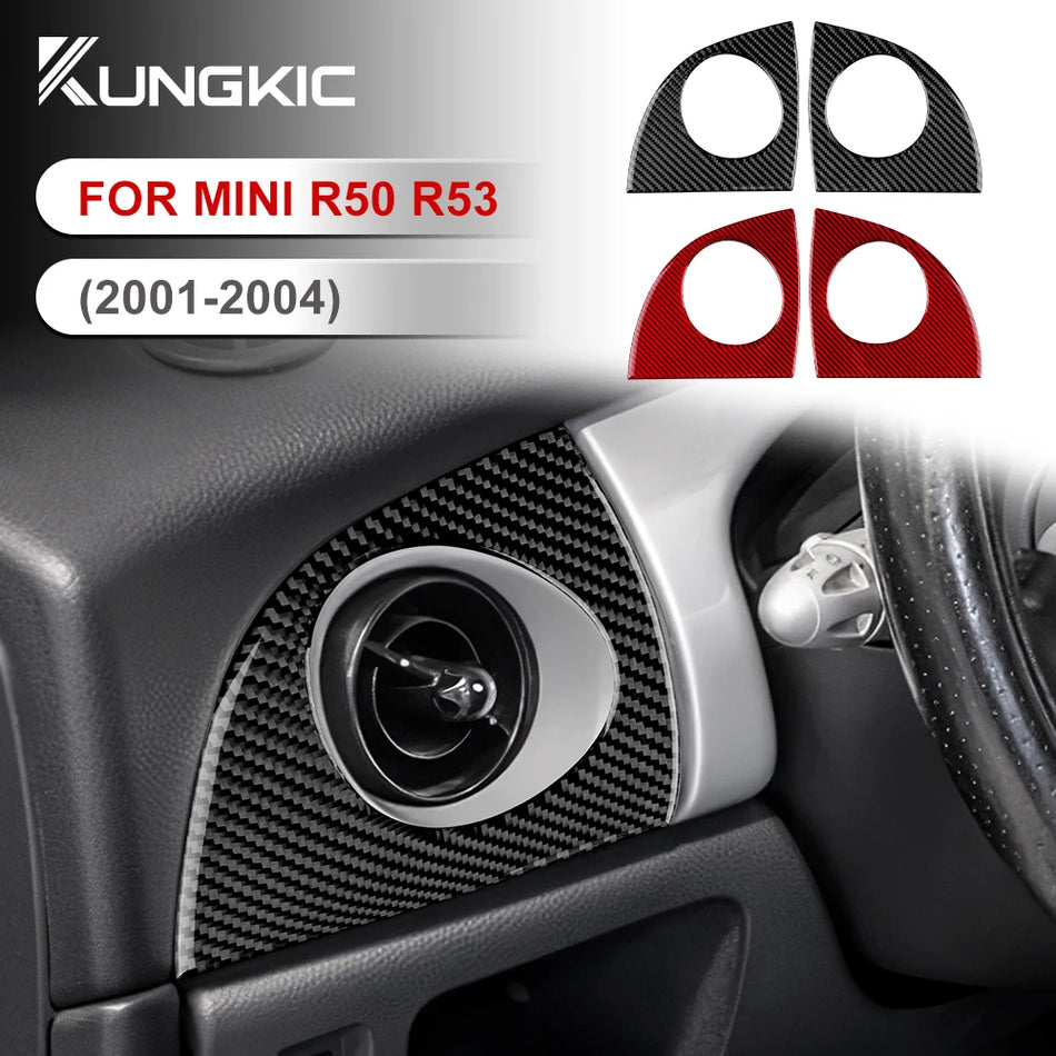 Sticker voor dashboardbekleding van zacht koolstofvezel voor MINI R50 R53 Hatch