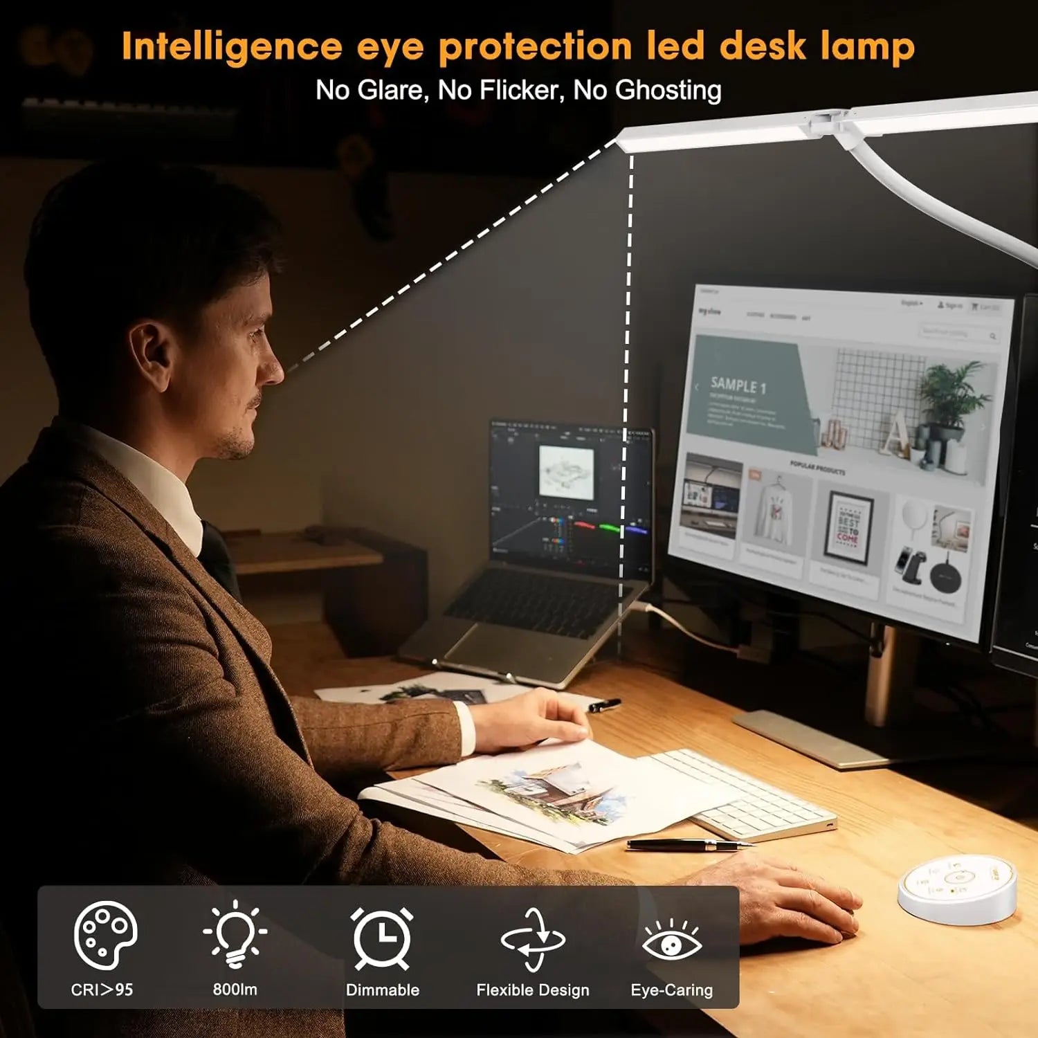 LED Desk Lamp Double/Single Head &ndash; Stepless Dimmable