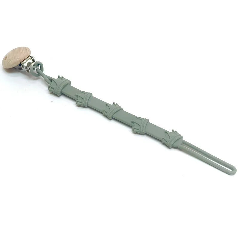 Pacifier Chain Clip &ndash; Multi-Functional Silicone Anti-Drop Design olive green