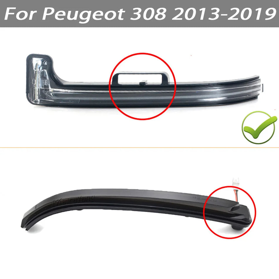 Светодиодные динамические указатели поворота на боковых зеркалах для Peugeot 308 (2013-2019)