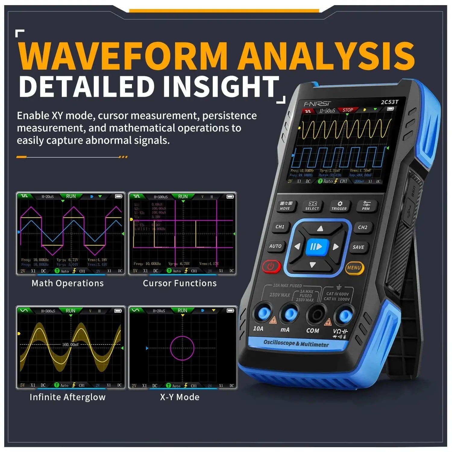 FNIRSI 50MHz Handheld Scope Multimeter Signal Generator