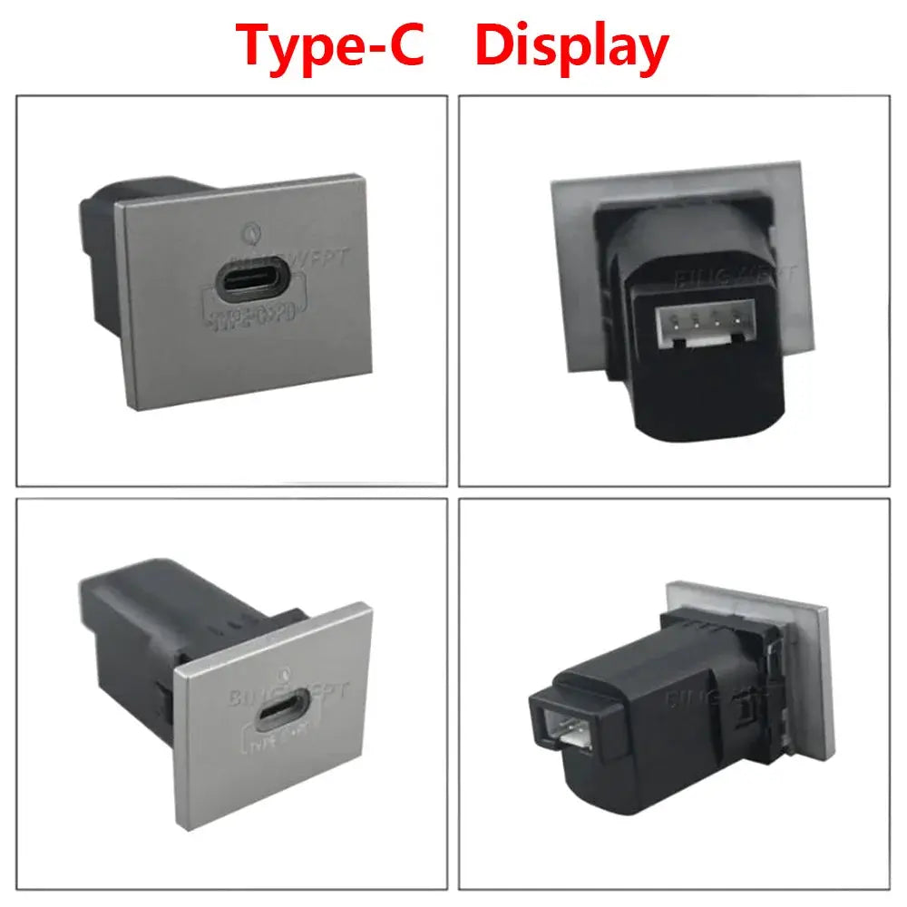 PD Type-C USB Charger Socket Fast Charge Adapter QC3.0 Power Outlet Switch for Ford Focus 2 Mk2 2009 2010 2011 by InterCyprus Trading Ltd