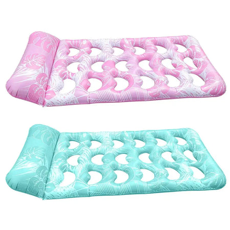 PVC Inflatable Water Air Mattress Pool Lounger With Headrest