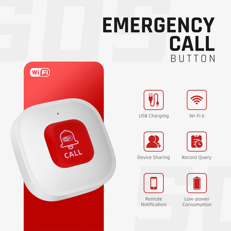OWSOO WiFi Smart SOS Call Button for Caregivers and Emergency Alerts