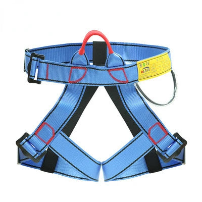High-Altitude Safety Harness with Back Lanyard for Climbing and Construction blue
