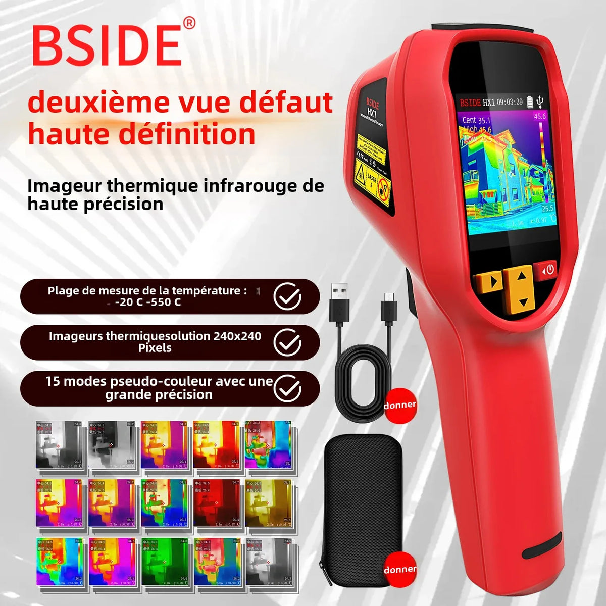 BSIDE HX1 240x240 Infrared Thermal Imaging Camera for PCB and Pipeline Inspection