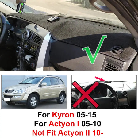 Dashboard Cover Dashmat For Actyon 2005 - 2010 For Ssangyong Kyron 2005 - 2015 Dash Mat Dash Board Cover Pad Sun Shade Carpet by InterCyprus Trading Ltd