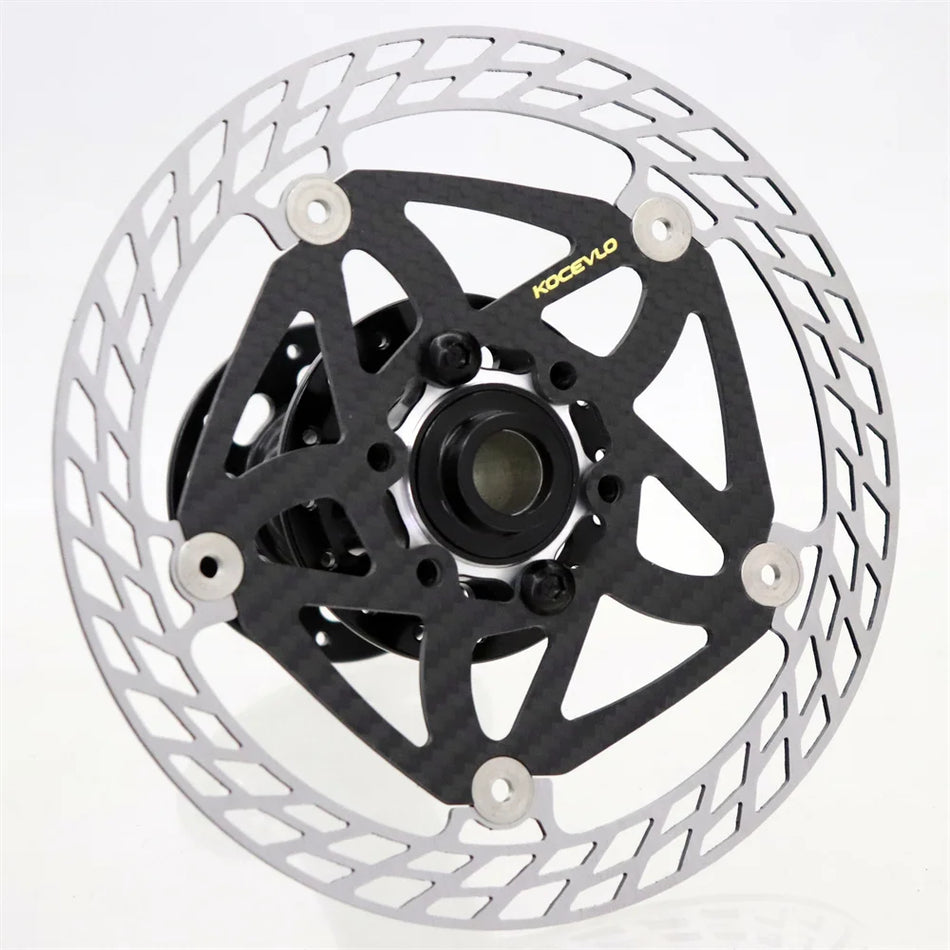 KOCEVLO Ultralight Carbon Disc Brake Rotor With 3K Carbon And Steel, Lightweight 140/160/180mm
