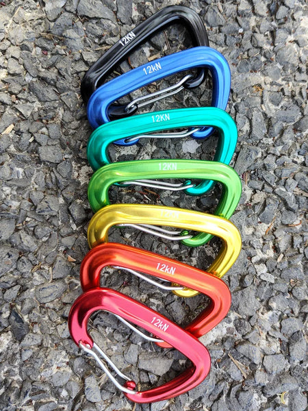 12KN D-Shape Aluminium Climbing Carabiner with Locking Mechanism