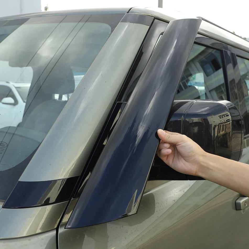 Autocolante Painel Pilar A ABS Preto Defender 90 110 Dois Pacotes