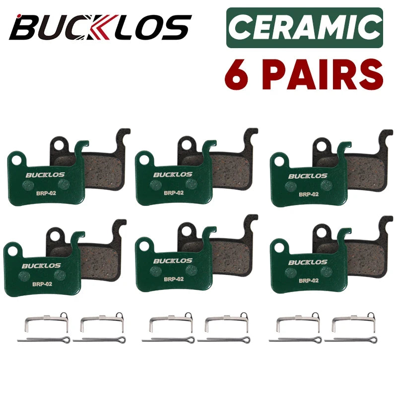 Bucklos Ceramic Hydraulic Disc Brake Pads - Wear Resistant Ceramic 6Pairs
