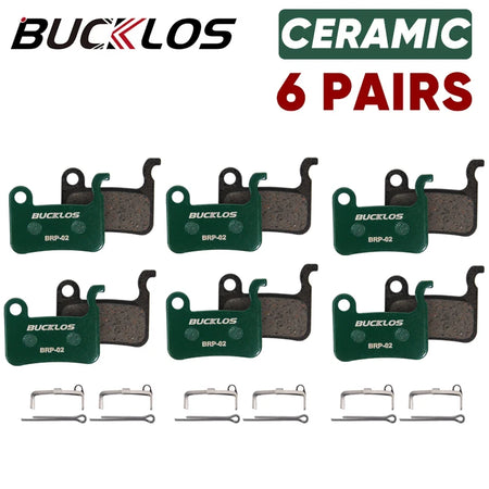 Bucklos Ceramic Hydraulic Disc Brake Pads - Wear Resistant Ceramic 6Pairs