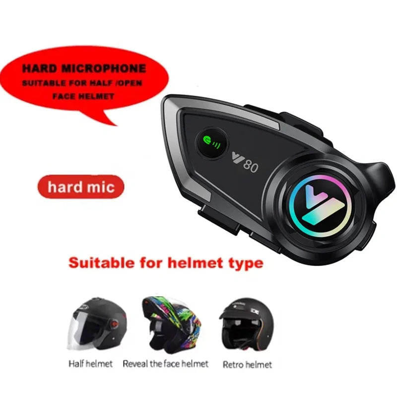 Y80 Motorcycle Helmet Bluetooth Headset &ndash; V5.3 Handsfree Headset Hard Micro