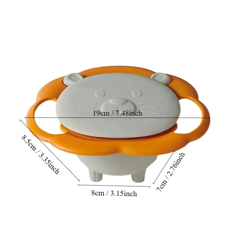 360-Degree Rotating Gyro Bowl for Kids &ndash; Fun Lion Design