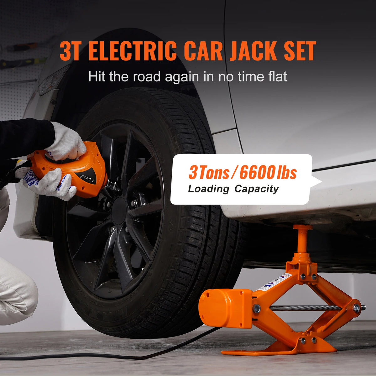 SucceBuy 3T Electric Car Jack Kit &ndash; Electric Impact Wrench