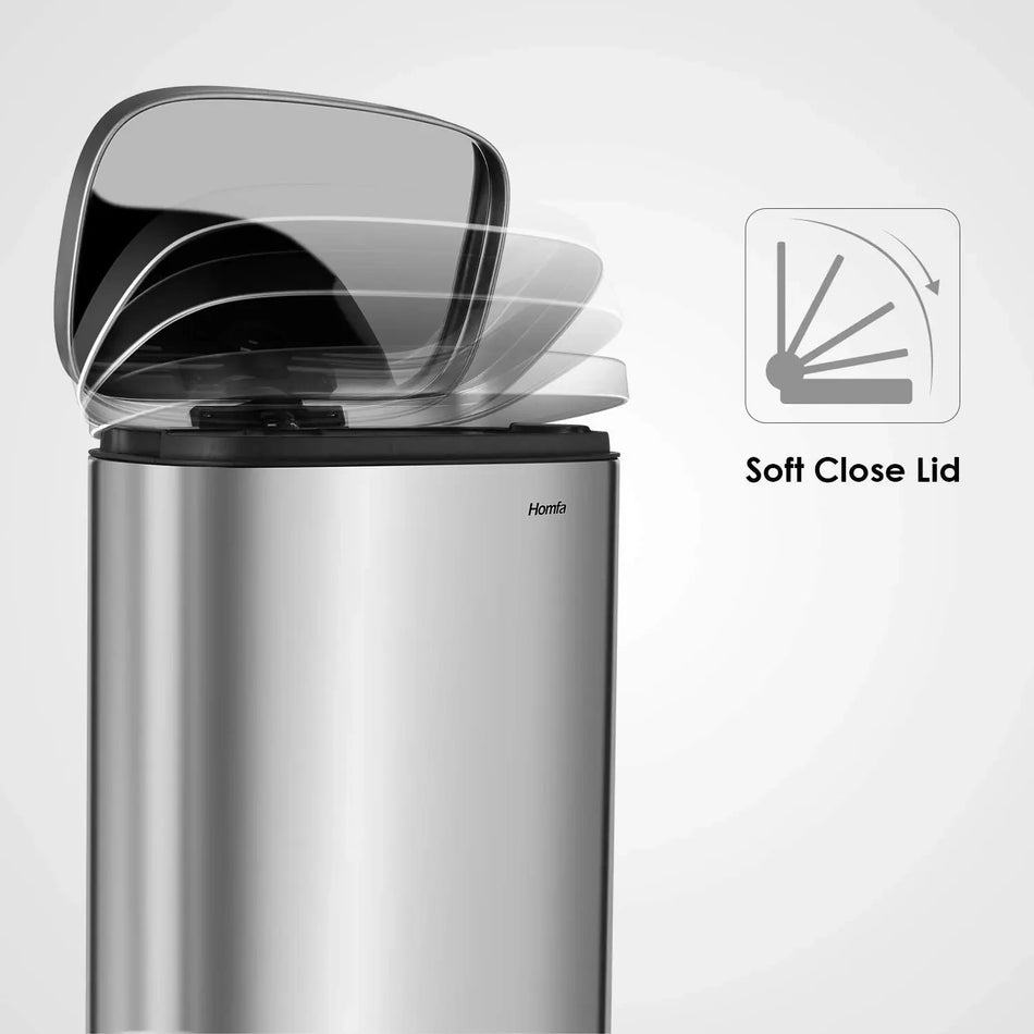 Cestino della spazzatura in acciaio inossidabile 30L 5L con chiusura morbida e pedale