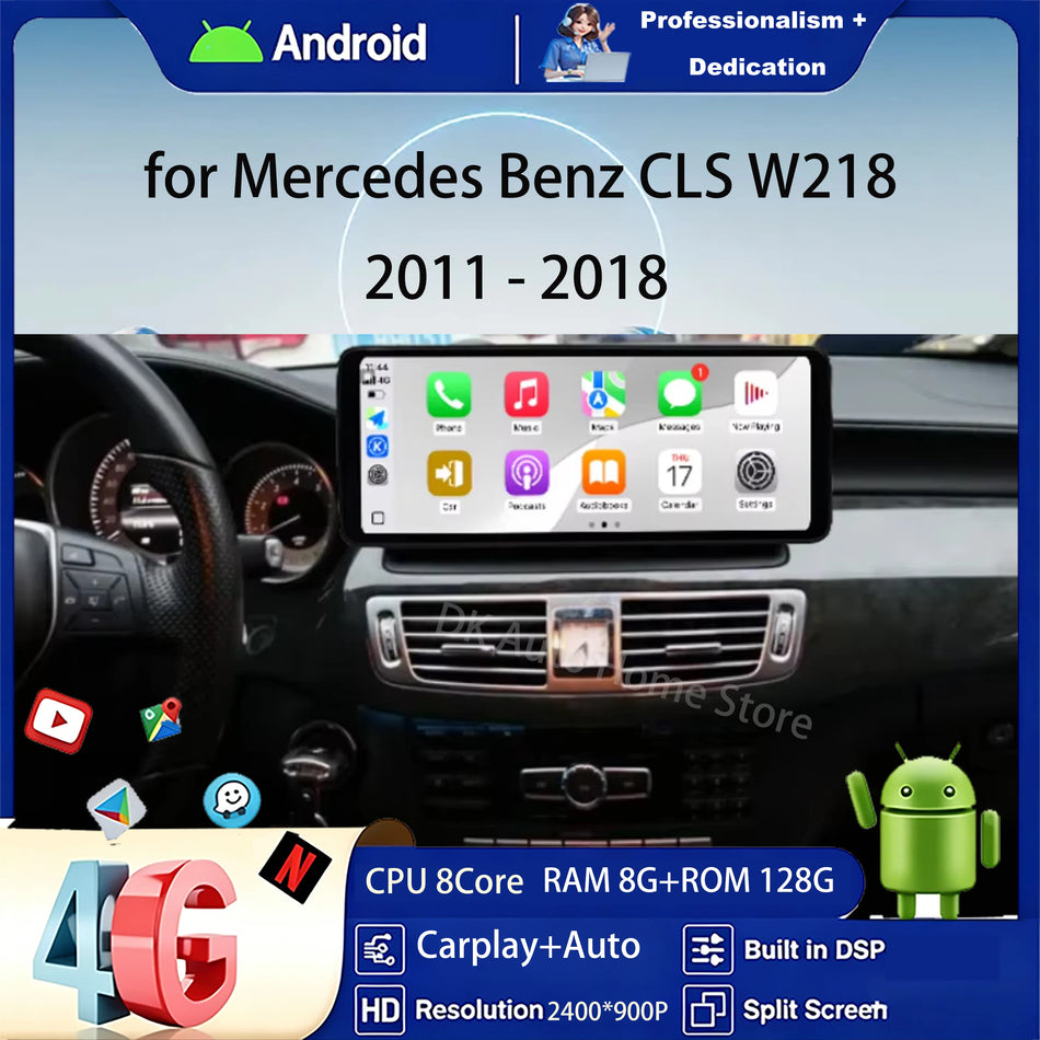 12,3-calowy radio samochodowe Android do Mercedes Benz CLS W218 2011-2018 z Apple Carplay, GPS, WiFi, Bluetooth