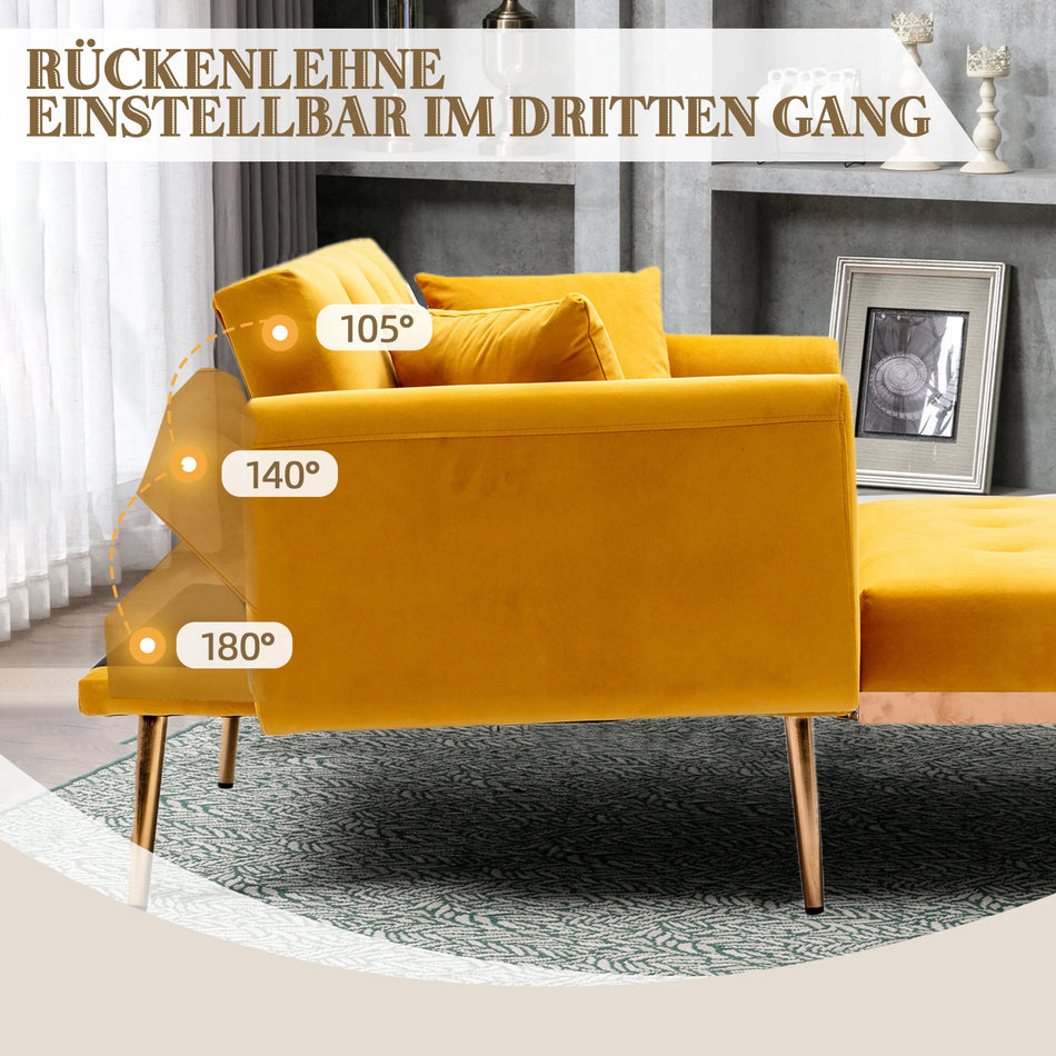 Modern Adjustable Tufted Backrest Folding Plush Armchair