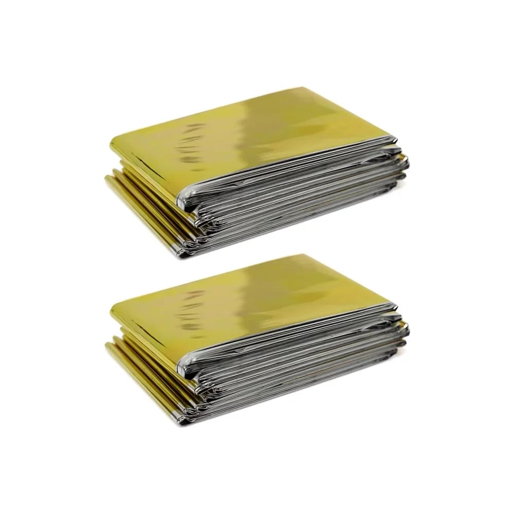 Emergency Thermal Blanket Waterproof &ndash; Heat Lock Safety 130x210cm 2PCS