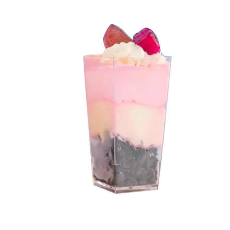 50/25 Pack 5 Oz Mini Dessert Cups &ndash; Square Tall Clear
