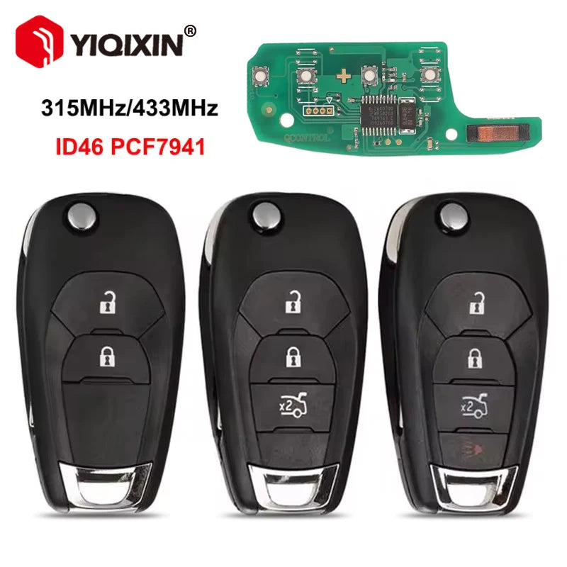 Дистанционно ключодържателче за Chevrolet Colorado 433MHz 2/3/4 бутона с неконструиран нож готов за програмиране