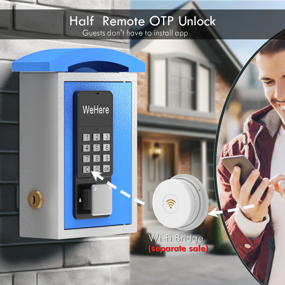 KB521 Password Smart Key Lock Box Wall Mount &ndash; Four Unlocks With W100 gateway