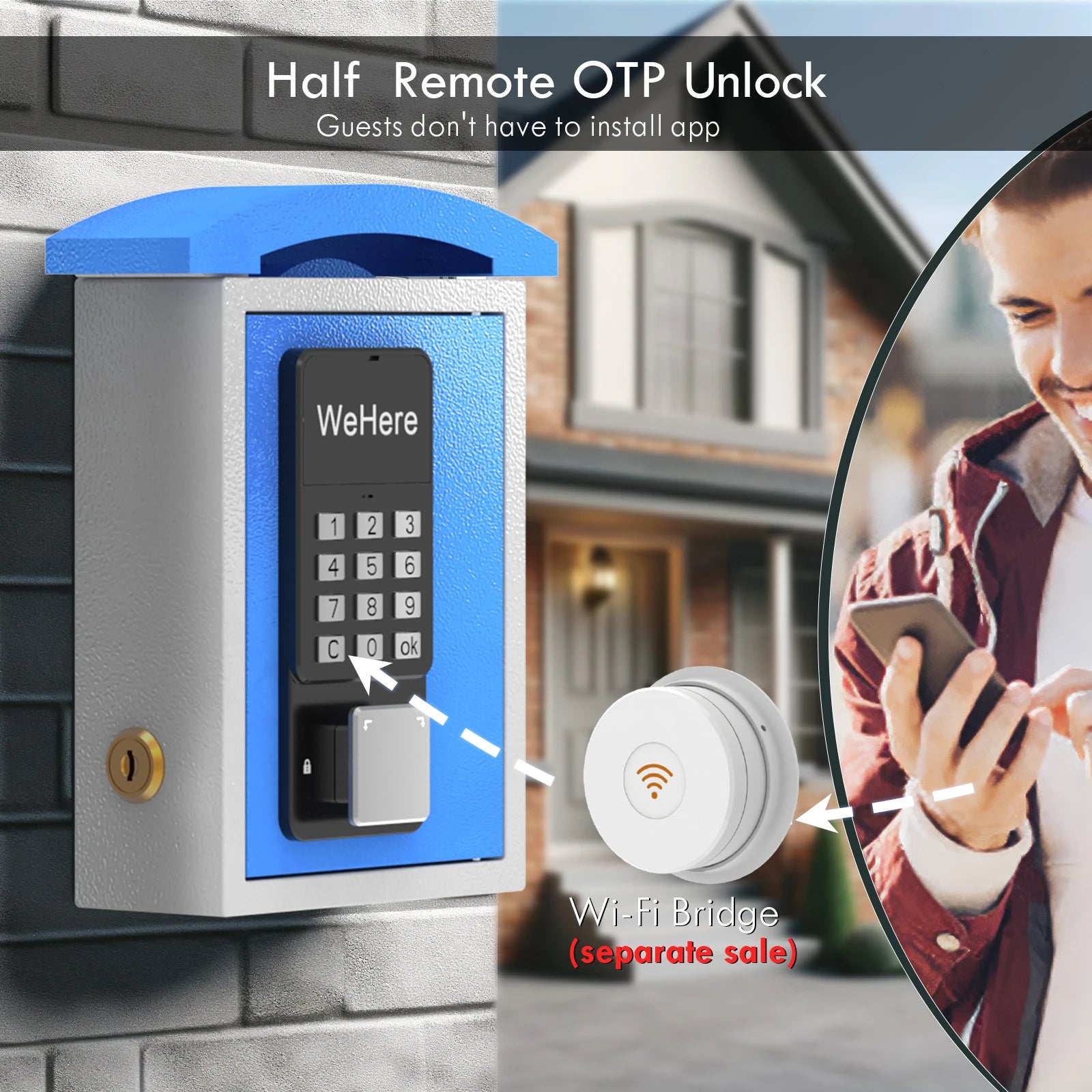 KB521 Password Smart Key Lock Box Wall Mount &ndash; Four Unlocks With W100 gateway