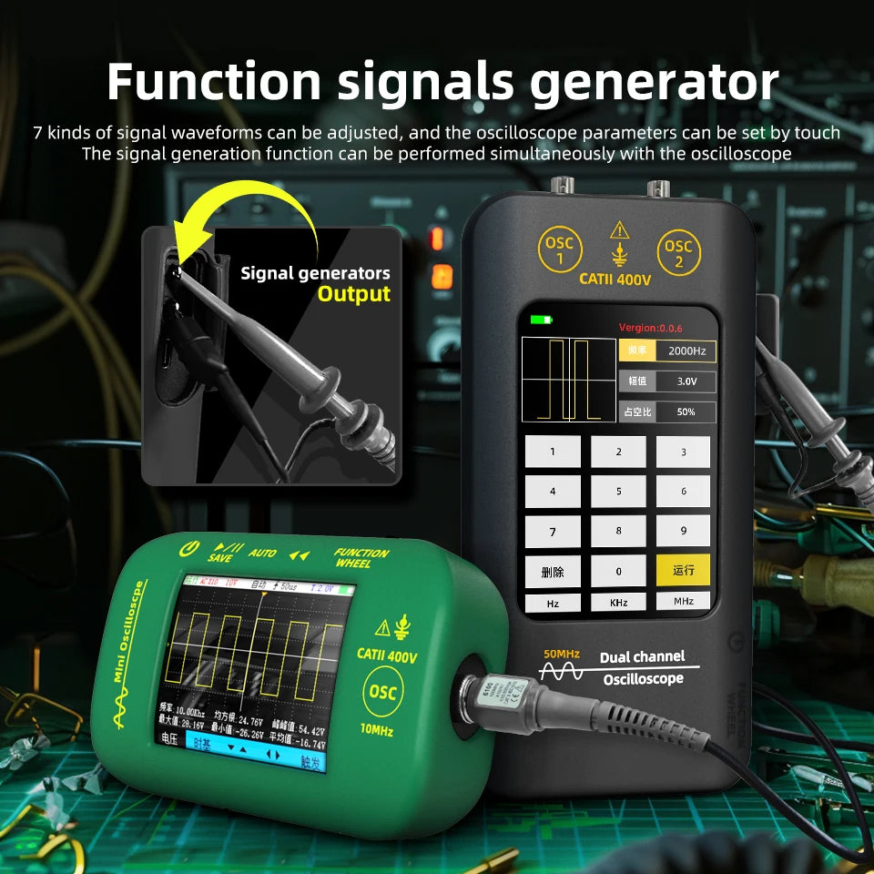 BSIDE O2 Touch Screen Scope - Dual Channel 50MHz Bandwidth