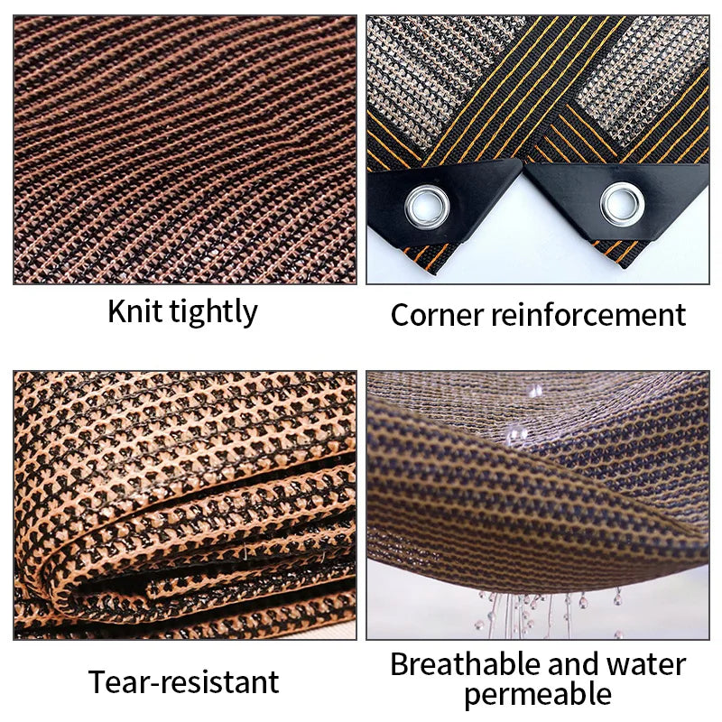 4x4m Beige Outdoor Shading Mesh - UV Protection Sun Shelter