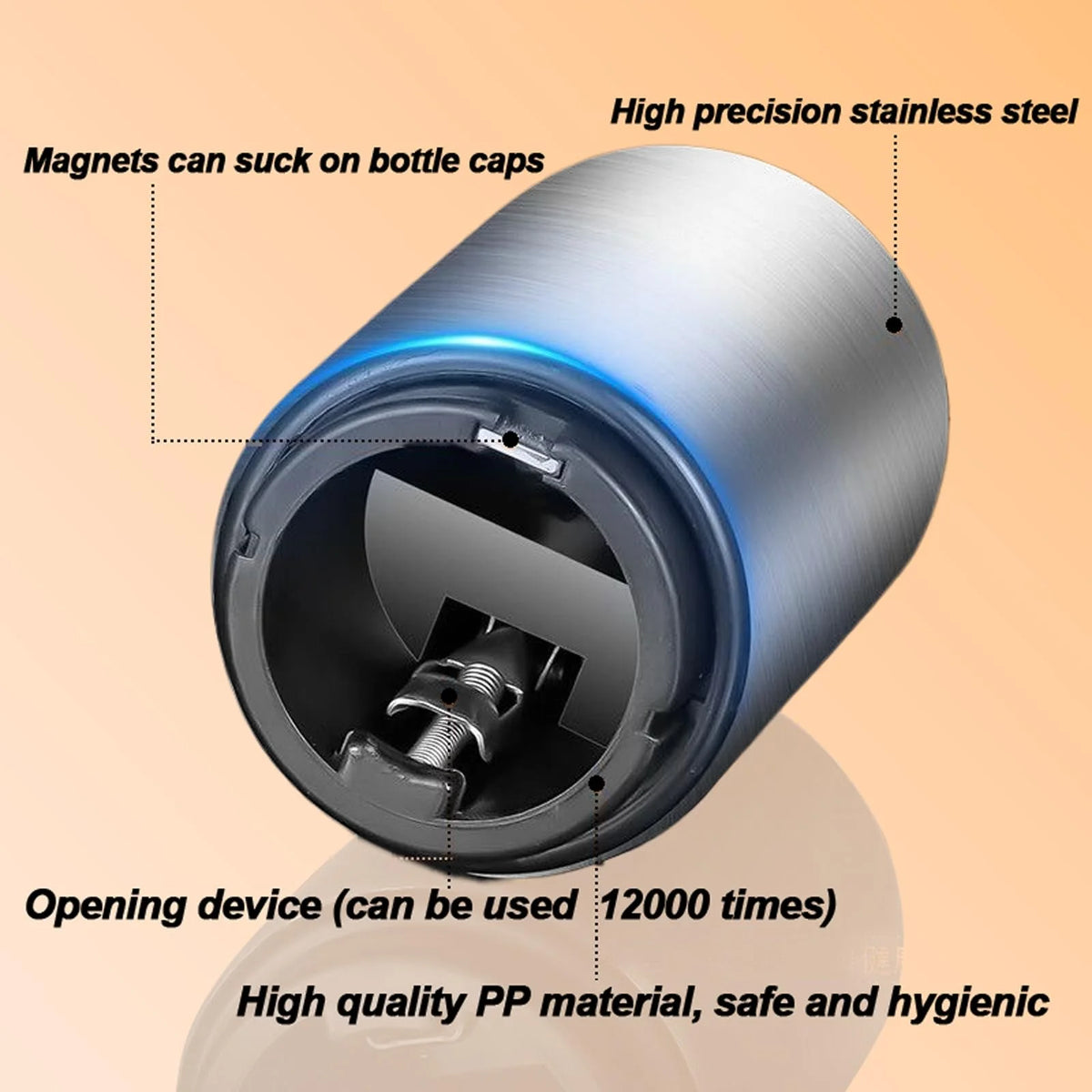 Automatic Beer Bottle Opener | Stainless Steel, Magnet, Push Down