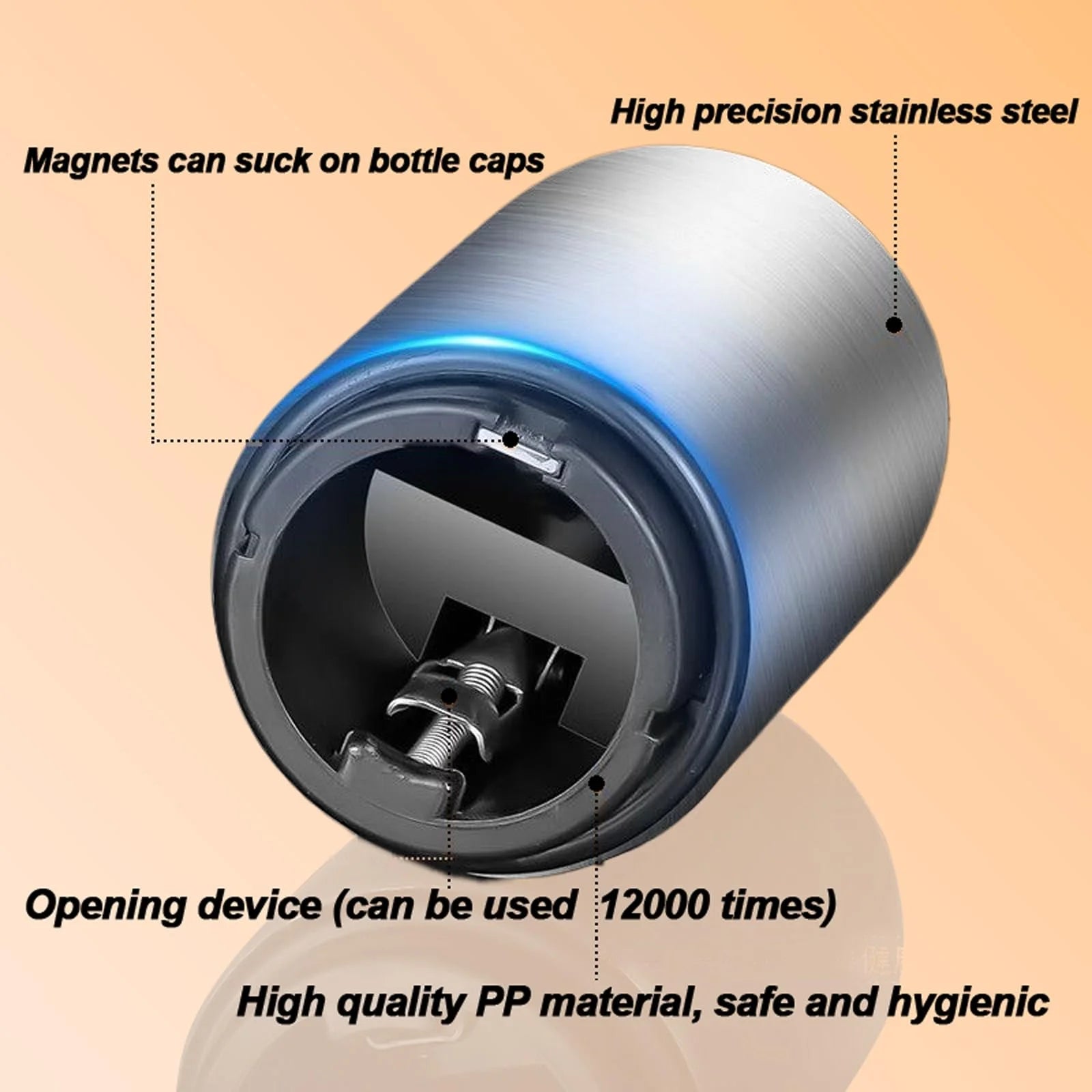 Automatic Beer Bottle Opener | Stainless Steel, Magnet, Push Down