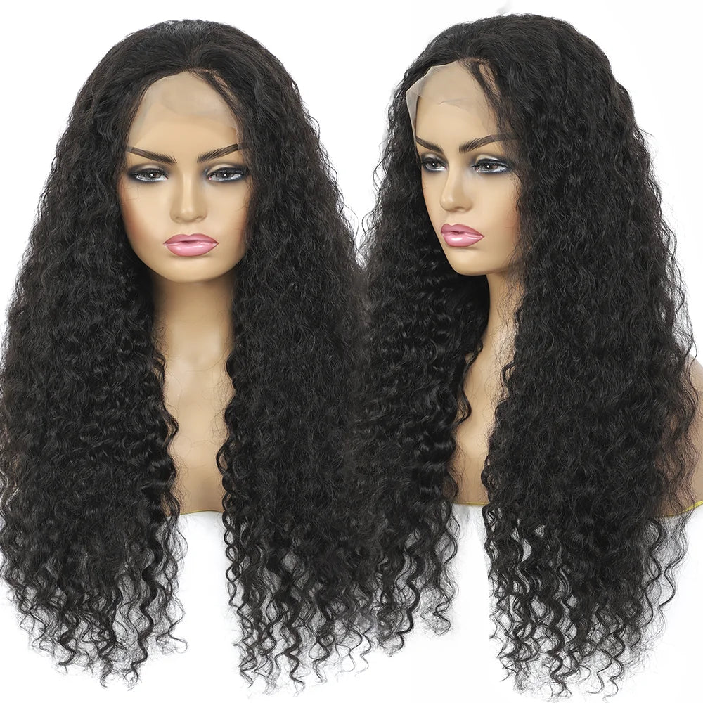 28 Inch Deep Wave Lace Front Wig - Human Hair with Pre-Plucked Hairline