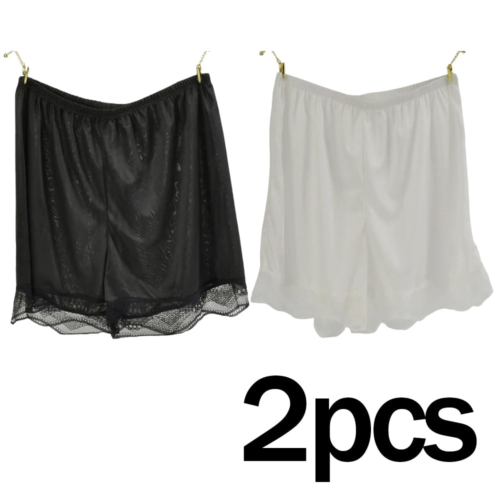 Silk Sleep Shorts Set - Luxurious Comfort &amp; Style for Women Black white / M(40-60kg)
