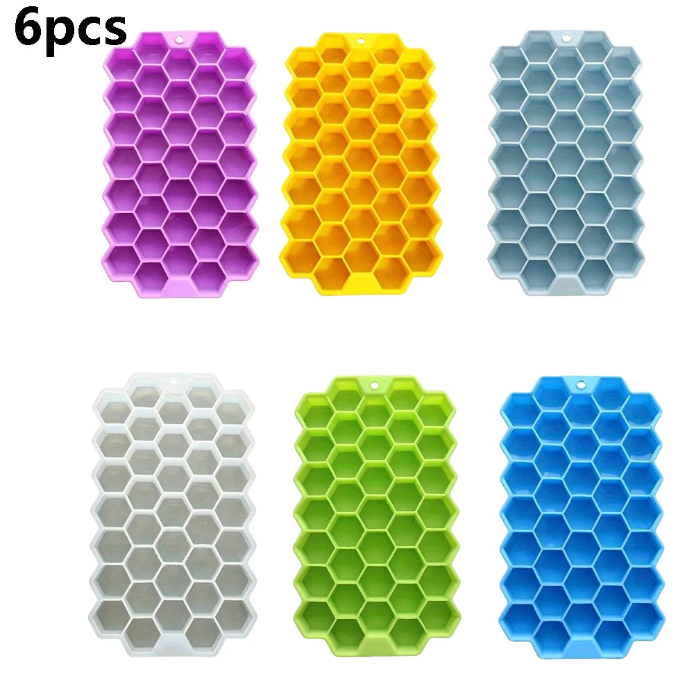Silicone Ice Cube Trays &ndash; Eco-Friendly Honeycomb Design 6pcs
