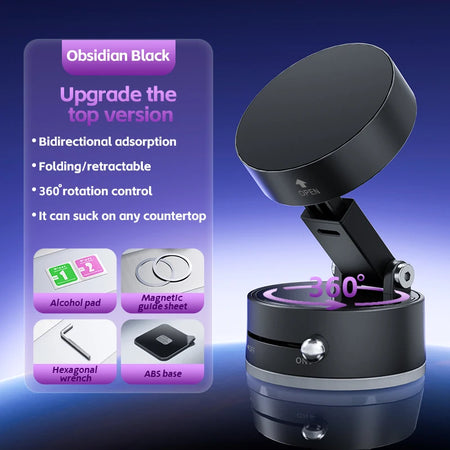 SINGPOD Mini Vacuum Holder &ndash; Strong Magnetic Suction 360 Black Plus