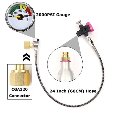 Soda Quick Connect Pink CO2 Refill Adaptor &ndash; Easy Refills CGA320-(2000PSI)
