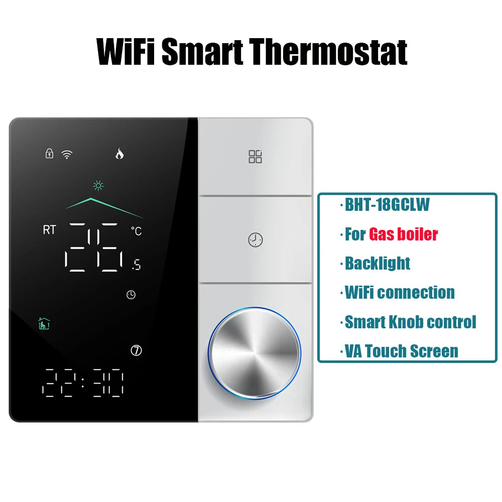 Smart Knob Thermostat BHT-18 &ndash; WiFi Connected Touch Screen Gas boiler / 220V