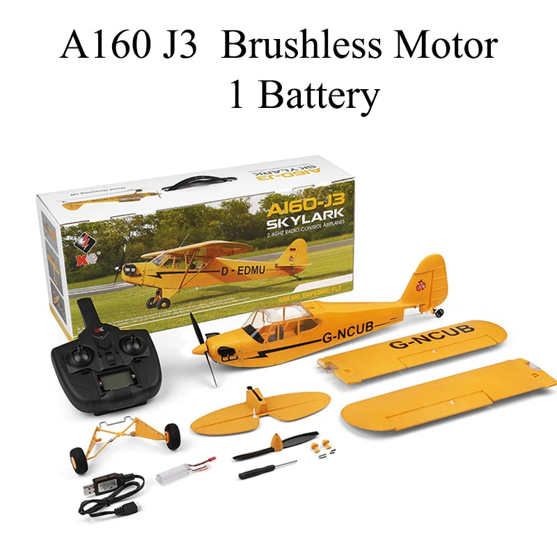 Wltoys A160 J3-CUB RTF 2.4G Brushless RC Airplane &ndash; Ready to Fly Brushless version