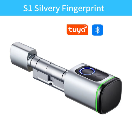 Tuya BLE Smart Electronic Door Lock &ndash; Biometric Unlock S1F-slivery / 35 and 35