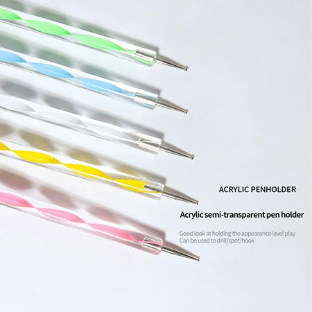 YIKOOLIN 5Pcs Dotting Pen Tool Nail Art Kit &ndash; 2 Way Dotting