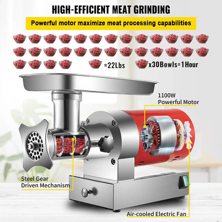 Electric Meat Grinder 1100W Heavy Duty Mincer