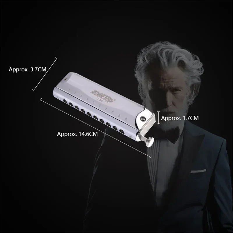 Chromatic Harmonica T10-40 &ndash; Beginner Friendly Case