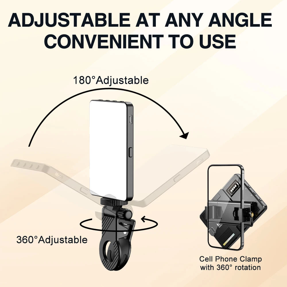 CrownQu Smartphone Selfie Fill Light &ndash; Adjustable Color Temperature 2500K to 9000K