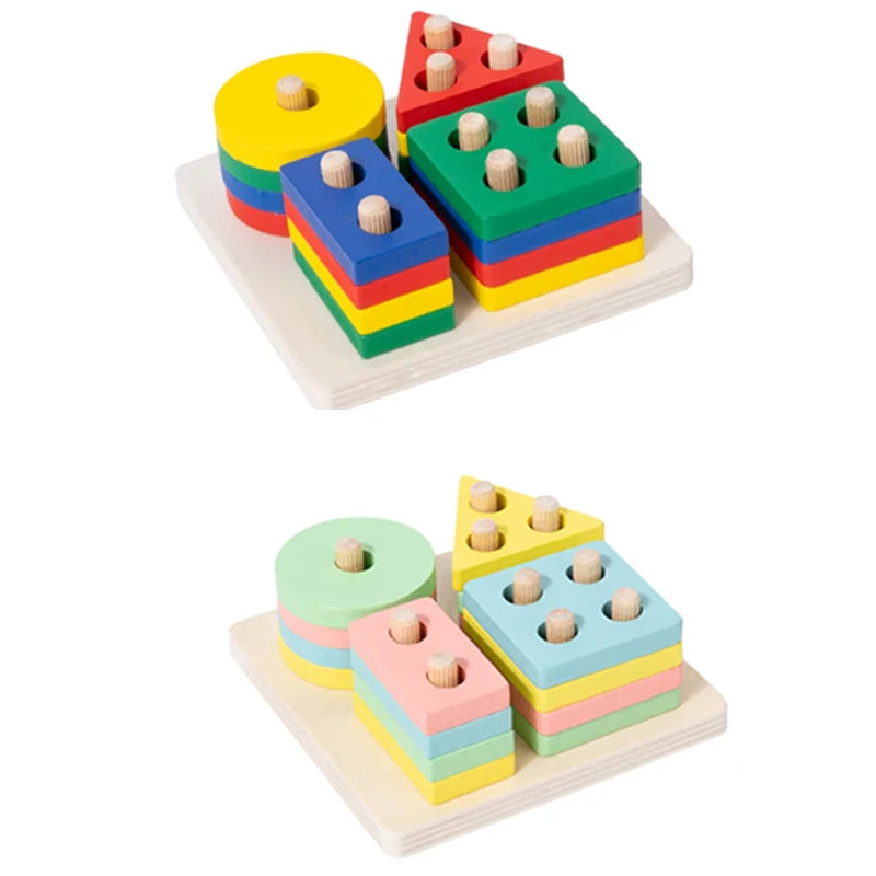 Geometric Shape and Color Montessori Toys &ndash; Shape Sorting