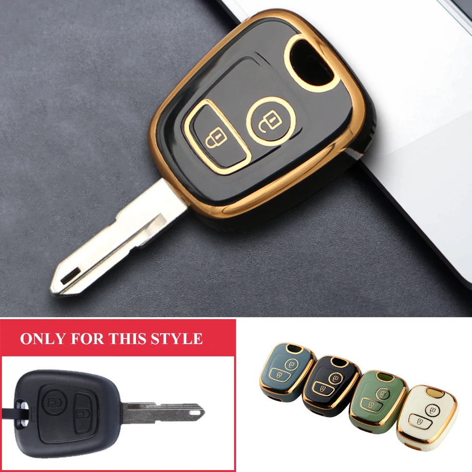 Peugeot 107 Sleutelhoesje TPU Sleutelhanger Beschermer, Voor Citroën C1 C4 C2 C3