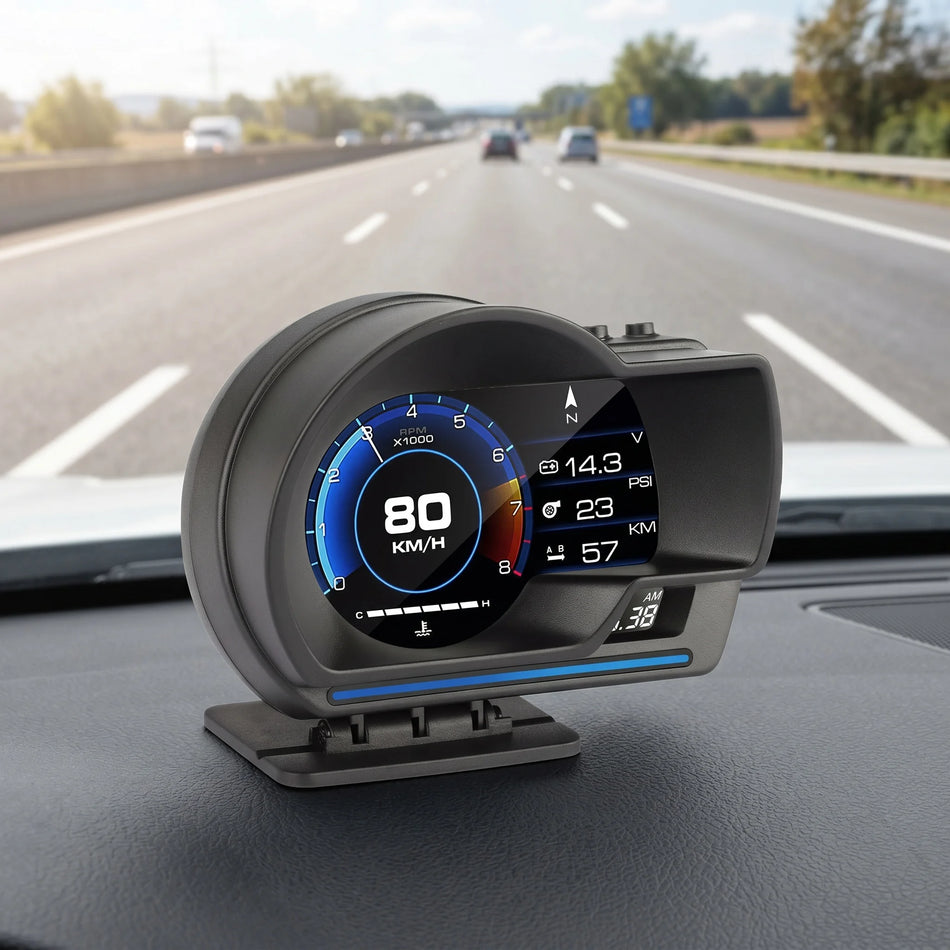 Καθολική Οθόνη HUD OBD2 Αυτοκινήτου RPM, Ταχύτητα, Θερμοκρασία Νερού