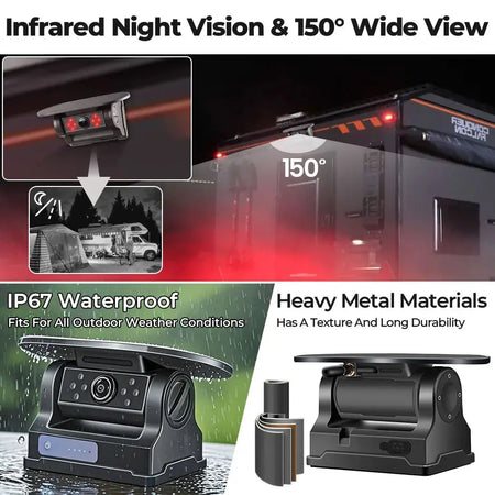 Wireless Solar Backup Camera With 5 Inch Monitor For Trucks Trailers Rv by InterCyprus Trading Ltd