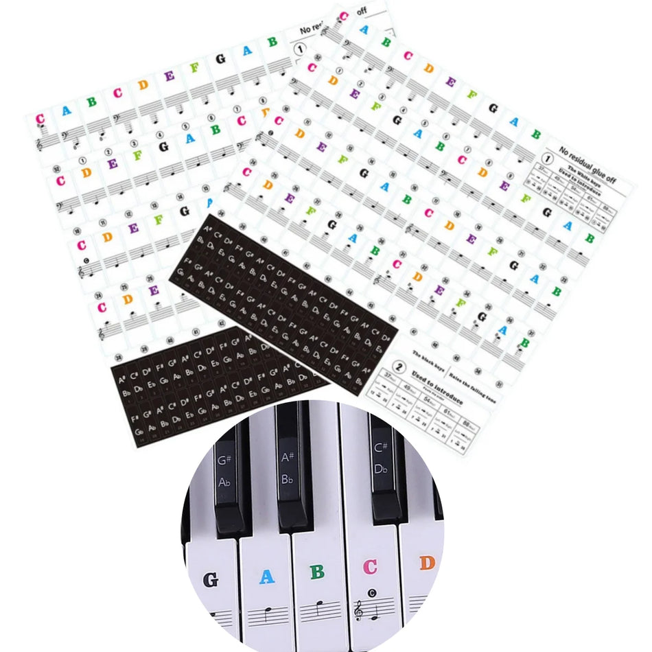 Miwayer Piano Key Stickers 37 To 88 Keys &ndash; Removable Labels