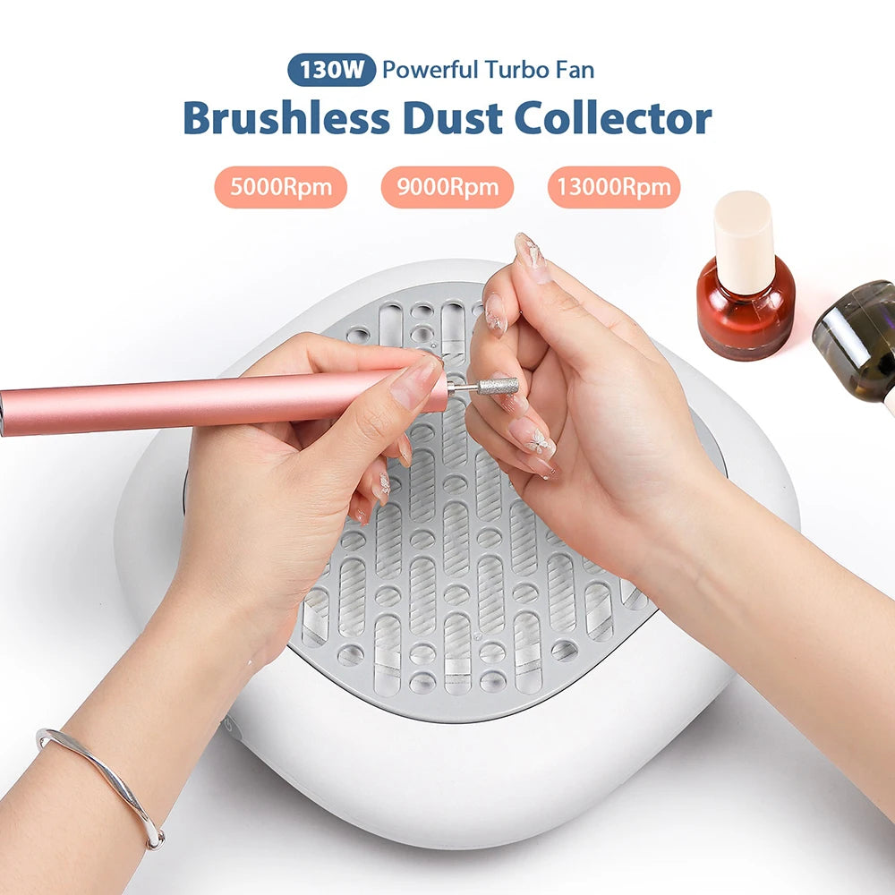 130W Super Suction Nail Dust Extractor &ndash; Powerful Brushless Vacuum Cleaner